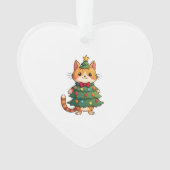 Ginger Cat Christmas Tree Cute Xmas 4 Ornament (Vorderseite)