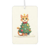 Ginger Cat Christmas Tree Cute Xmas Girls Kids Tod Autolufterfrischer (Vorderseite)
