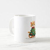 Ginger Cat Christmas Tree Cute Xmas Girls Kids Tod Kaffeetasse (Vorderseite Links)
