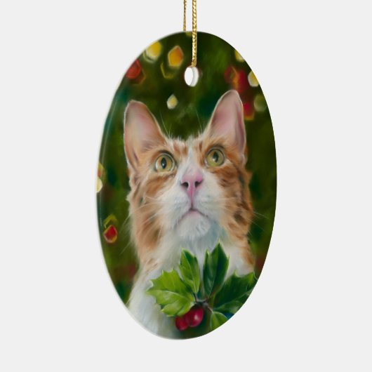 Ginger Cat Christmas Wonder Keramik Ornament (Rechts)