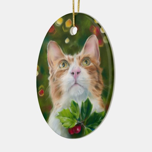 Ginger Cat Christmas Wonder Keramik Ornament (Links)