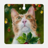 Ginger Cat Christmas Wonder Ornament Aus Metall (Rückseite)