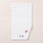 Ginger Cat Design Mit Monogramm Badhandtuch Set (Handtuch)