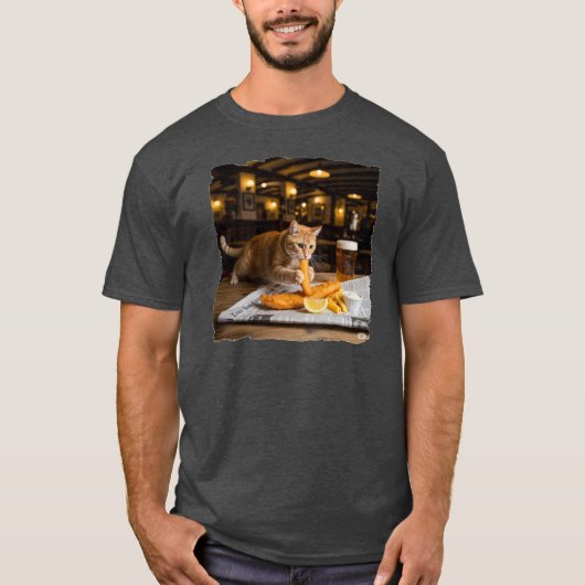 Ginger Cat Diebstahl Fisch! T-Shirt (Vorderseite)