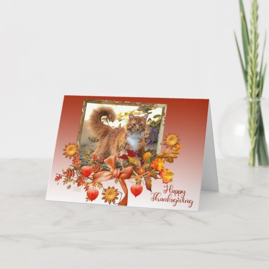 Ginger Cat Erntedank Card Karte (Vorderseite)