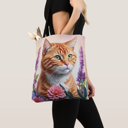 Ginger Cat Floral Multicolor Art Tasche (Von Nahem)