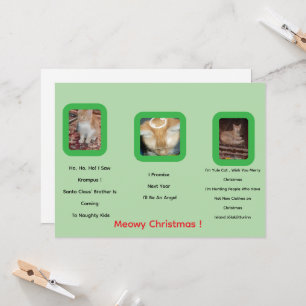 Ginger Cat Foto Text Whimsischer Weihnachtskarte