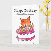 Ginger Cat Geburtstagskarte Karte (Gelbe Blume)