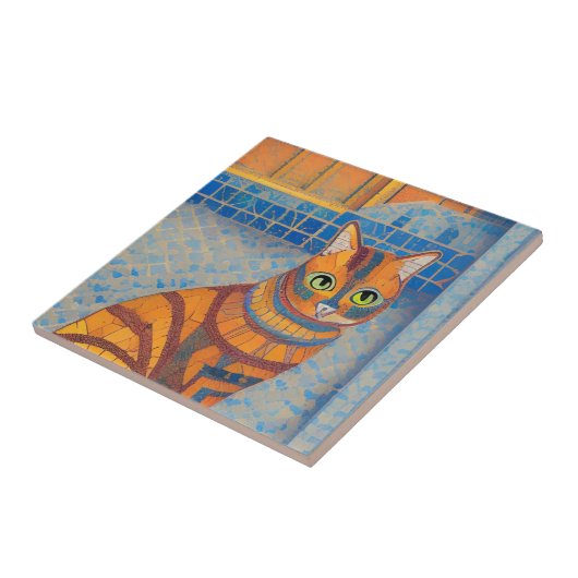 Ginger Cat gestreift moroccan mosaik kitty Stimmen Fliese (Seite)