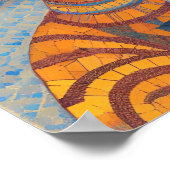 Ginger Cat gestreift moroccan mosaik kitty Stimmen Poster (Ecke)