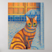 Ginger Cat gestreift moroccan mosaik kitty Stimmen Poster (Vorne)