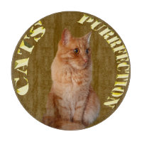 Ginger Cat Gold Coin, Round Chopping Board