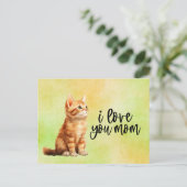 Ginger Cat I Liebe Sie Mama Postkarte (Stehend Vorderseite)