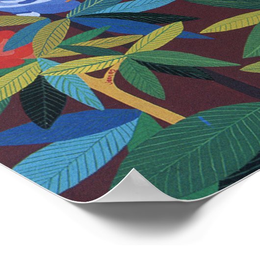 Ginger Cat im Garten Poster (Ecke)