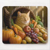 Ginger Cat In a Harvest Cornucopia Mousepad (Vorne)