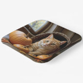 Ginger Cat In einem Erntedank Cornucopia Pappteller (Gewinkelt)