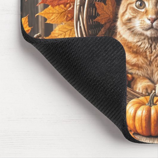 Ginger Cat in Erntedank Cornucopia Mousepad (Ecke)