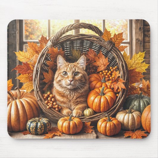 Ginger Cat in Erntedank Cornucopia Mousepad (Vorne)