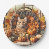 Ginger Cat in Erntedank Cornucopia Pappteller (Vorderseite)