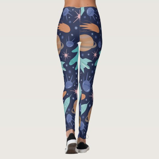 Ginger Cat in Space Galaxy Abenteuer Leggings (Rückseite)