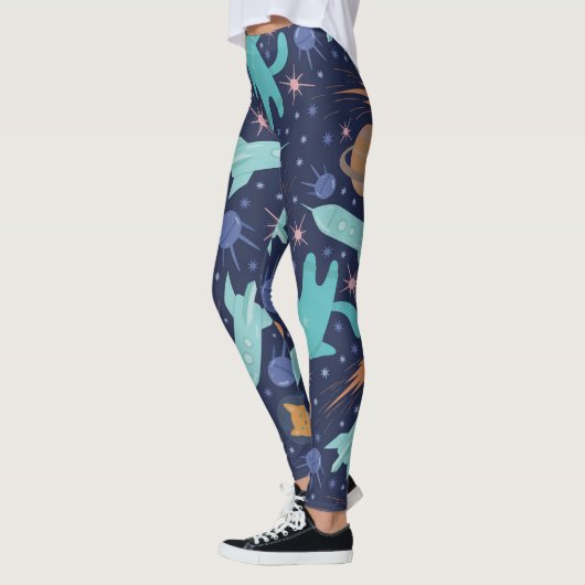 Ginger Cat in Space Galaxy Abenteuer Leggings (Links)