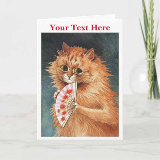 Ginger Cat - Louis Wain Danke-Card Dankeskarte (Vorderseite)