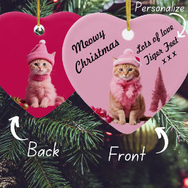 Ginger Cat Lover bei Pink Christmas Sweet Heart Keramik Ornament