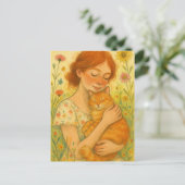 Ginger Cat Mama Orange Tabby Cats Postkarte (Stehend Vorderseite)