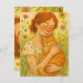Ginger Cat Mama Orange Tabby Cats Postkarte (Vorne/Hinten)