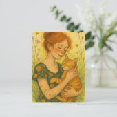 Ginger Cat Mama Orange Tabby Cats Postkarte (Stehend Vorderseite)