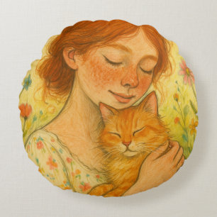 Ginger Cat Mama Orange Tabby Cats Rundes Kissen