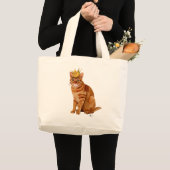 Ginger Cat mit Crown Full Jumbo Stoffbeutel (Vorderseite (Produkt))