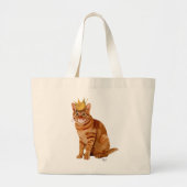 Ginger Cat mit Crown Full Jumbo Stoffbeutel (Vorne)