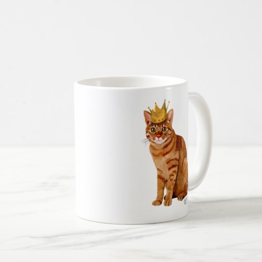 Ginger Cat mit Crown Full Kaffeetasse (VorderseiteRechts)