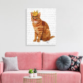 Ginger Cat mit Crown Full Leinwanddruck (Insitu (Wohnzimmer))