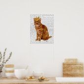 Ginger Cat mit Crown Full Poster (Küche)