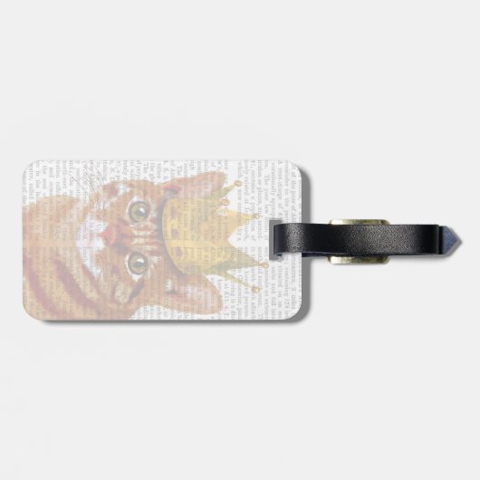 Ginger Cat mit Crown Portrai Gepäckanhänger (Rückseite horizontal)