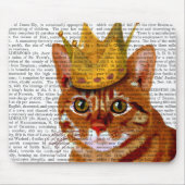 Ginger Cat mit Crown Portrai Mousepad (Vorne)