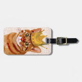 Ginger Cat mit Crown Portrait Gepäckanhänger (Vorderseite horizontal)