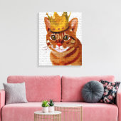 Ginger Cat mit Crown Portrait Leinwanddruck (Insitu (Wohnzimmer))