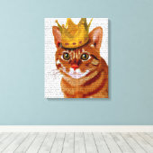 Ginger Cat mit Crown Portrait Leinwanddruck (Insitu (Holzboden))
