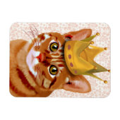 Ginger Cat mit Crown Portrait Magnet (Horizontal)