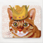 Ginger Cat mit Crown Portrait Mousepad (Vorne)