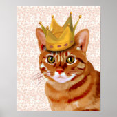 Ginger Cat mit Crown Portrait Poster (Vorne)