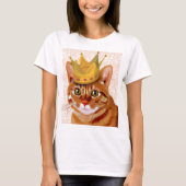 Ginger Cat mit Crown Portrait T-Shirt (Vorderseite)
