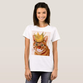 Ginger Cat mit Crown Portrait T-Shirt (Vorne ganz)