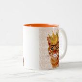 Ginger Cat mit Crown Portrait Zweifarbige Tasse (VorderseiteRechts)