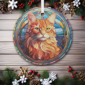 Ginger Cat Mosaic Stainc Ornament Aus Glas