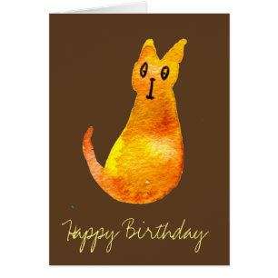 Ginger Cat niedliche Aquarellbilderkunst