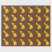 Ginger Cat niedliche Aquarellbilderkunst Geschenkpapier (Flach)